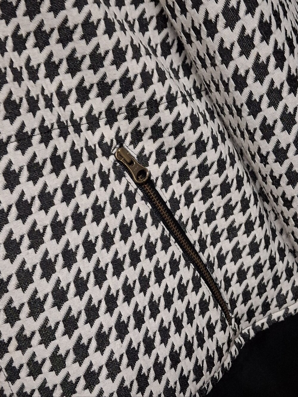 Chico's Travelers Black & White Houndstooth Zip Front Blazer Jacket Women Size 3 - Picture 8 of 16
